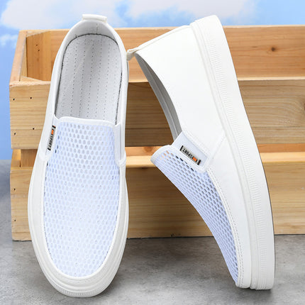 Men's Shoes Summer Breathable Slip-On Cloth Shoes Driving 2025 New Lightweight Mesh Walking Sports Mesh Shoes