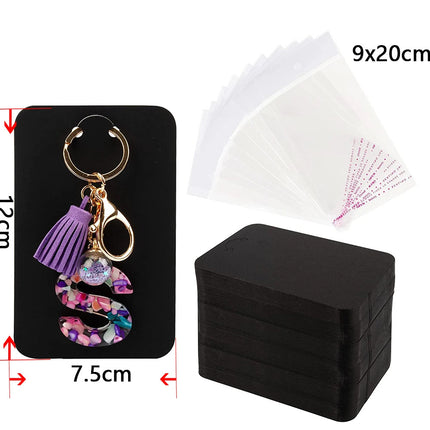 7.5*12cm key chain packing card Kraft paper card diy jewelry display cardboard key ring retail label