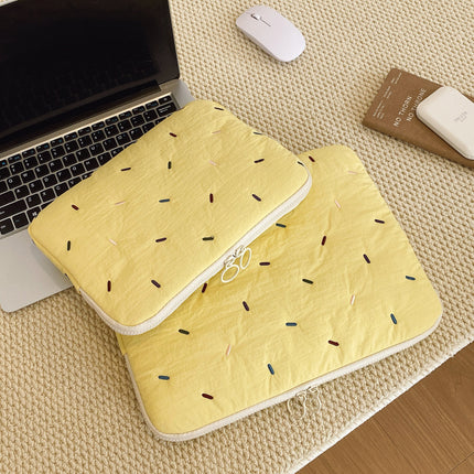 K-Style of Rainbow Strip Embroider Soft Girl Candy Color Liner Bag 11inch iPad Tablet Bag 14inch Laptop Bag
