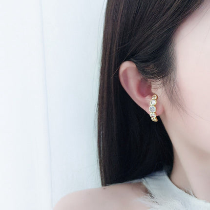 Cross-Border Shijia New Mixed Round Cut Earrings Earrings Ring Round Diamond Bubble Beads Earrings Manufacturer Wholesale