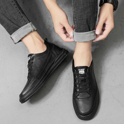 Summer Height Increasing Men's Shoes Small White Shoes Casual Shoes Top Layer Cowhide Fashionable Board Shoes 5cm Men's Invisible Height Increasing Shoes