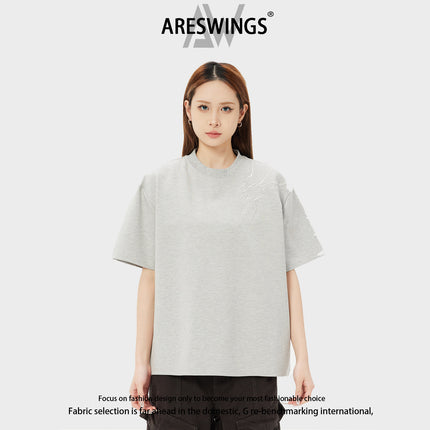 Ares Lightning Embroidery Short-Sleeve T-Shirt for Men, Summer Versatile Casual Clothing, Trendy Half-Sleeve Luxury Brand T-Shirt