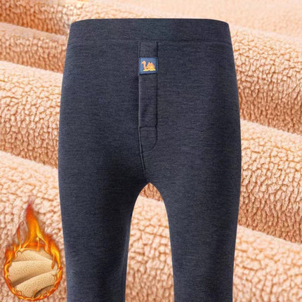 [Camel velvet thick] winter men's warm pants fleece-lined thick heating leggings high waist cold-proof long johns cotton pants