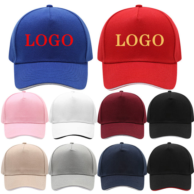 2025 New Five-Panel Green Sandwich Baseball Cap Made with Solid Color Advertising Duckbill Cap Work Cap Embroidery