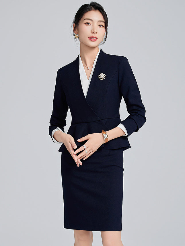 High-end Suit Dress Women's New Autumn High-end Professional Temperament Jewelry Shop Beauty Salon Hotel Front Desk Work Clothes