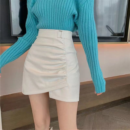 Leather Mini Skirt for Women, Autumn 2024