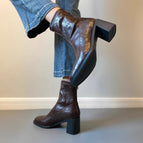 Brown velvet heel height 6.5 / 34