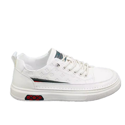 2025 Spring Men's Shoes Genuine Leather White Shoes Breathable Sneakers Fashionable All-match Internet Celebratory Same Style Explosions Soft Bottom Soft Surface