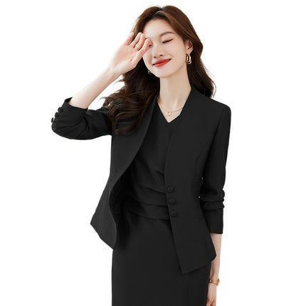 Fashion Suit suit Women's Autumn New High-end Feeling Temperament Goddess Fan Host Secretary White-collar Professional Dress