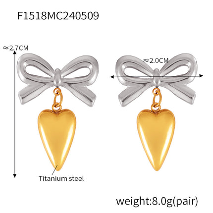 European and American Design Women's Hip Hop Personalized Trendy Titanium Steel Plated 18k Gold Geometric Devil's Eye Tassel Earrings suit