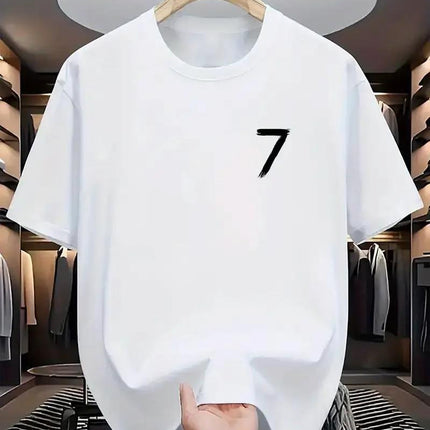 New Heavyweight Round Neck Short-Sleeved T-Shirt for Men, Cross-Border Popular Loose Printed Logo Bottoming Shirt for Men and Women, Half-Sleeved T-Shirt