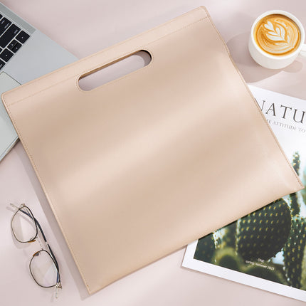 A4 Leather Magnetic Satchel Document Bag Custom Logo Folder Large Capacity File Bag Business Contract Storage Bag