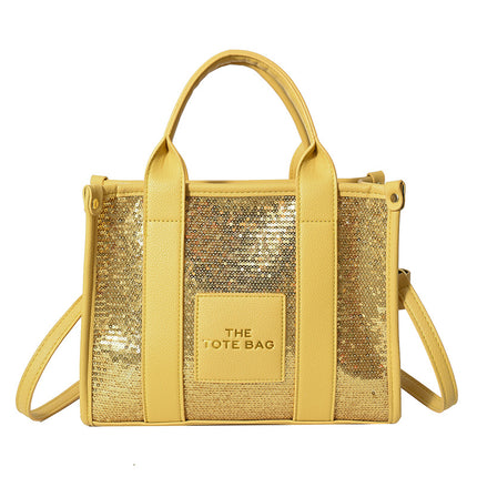 Cross-Border 2025 New Bags Korean Style Fashionable Simple Sequin Bags Tote Bag Shoulder Crossbody Handbag