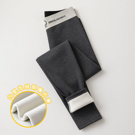 Autumn and Winter New Women's Leggings Swan Waist fleece-lined Thickened Tight Pants Warm Threaded Pants Pencil Leggings