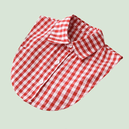 Spring Autumn Winter Holiday Collar All-match Sweater Decorative Plaid Fake Shirt New Arrival Pleated Collar Half High Collar Decorative Collar