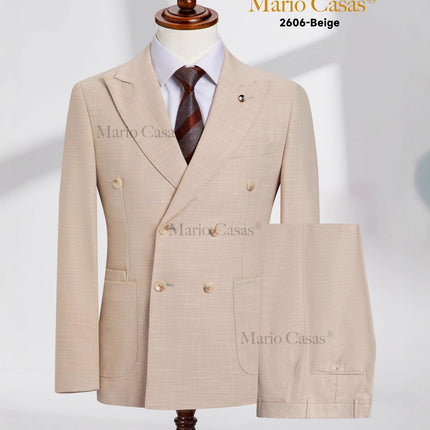 Man Suit Cross-Border Foreign Trade Men's Solid Color Wedding Casual Host Suit 2-Piece Set 2Pcs