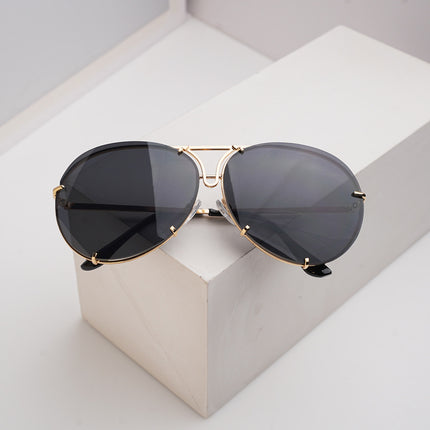 Toad-Shaped Sunglasses 2025 New Fashion Retro Sunglasses European and American Large Frame Women's Metal Sunglasses Ins
