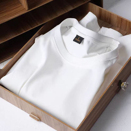 Summer Hong Kong Style Black Aircraft Ice Silk Round Neck Men's T-shirt Top Printed Casual Retro Top Couple Clothing