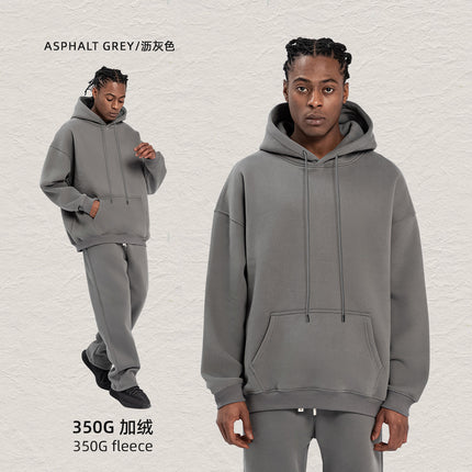 Cai Xiang Island Men's Clothing | Cross-Border American-Style Hooded Sweatshirt for Men, Autumn and Winter Loose Street Fashion Hoodie and Sweatpants Set for Men