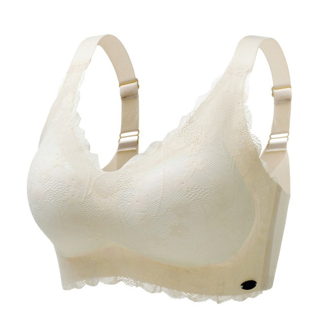 One-Piece Fixed Cup Seamless Bra Without Rims Push-Up Anti-Sagging Breast Reduction Adjustable Sports Large Size Bra