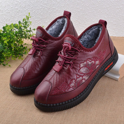 Mom's Shoes, Winter Fleece-Lined Shoes, Women's Cotton Shoes, Non-Slip and Warm, Elderly Women's Shoes, Winter Fleece-Lined, Non-Slip