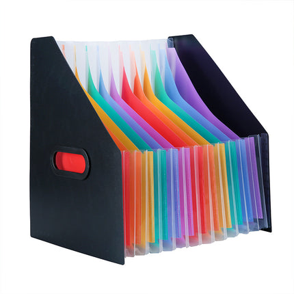 2026 New Model Vertical Oblique Accordion File Folder with 13 Compartments, Large Capacity, Pullable and Extendable Storage Accordion Folder