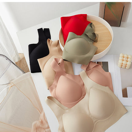 Liquid Foundation Seamless Underwear Jelly Soft Support Semi-fixed Cup No Steel Ring Breathable Comfortable Naked Women's Underwear