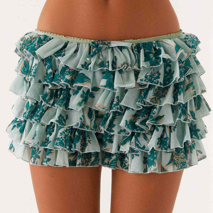 2025 New European and American Multi-layer Cake Stacking Skirt Hot Pants Hot Girls Sexy Fashion Lace Culottes Sexy Skirt