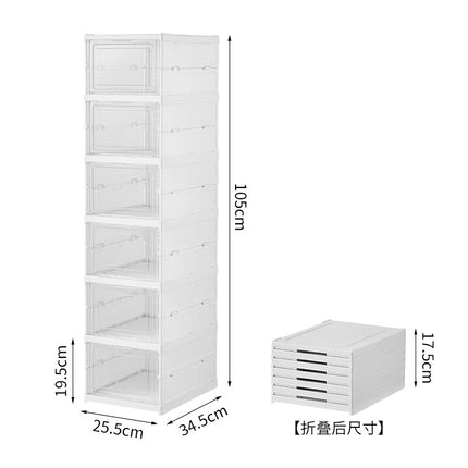 Transparent Folding Shoe Box Push-Free Thickened Shoe Box Integrated Shoe Cabinet Plastic Dustproof Shoe Box Storage Box