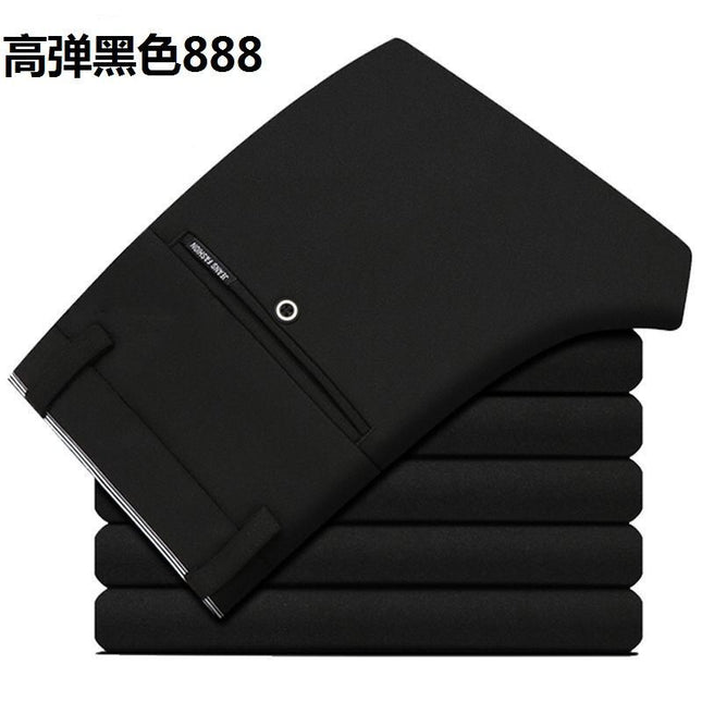 Suit Trousers 2024 Men's Trousers Summer Business High Elastic Anti-Wrinkle Thin Trousers Men's Straight Casual Suit Trousers Men