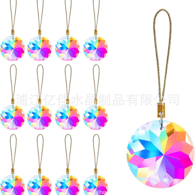 Amazon PDD Cross-border Direct Supply Pujiang Crystal Courtyard Garden Decorative Crystal Christmas Ball Sun Catcher Wind Chimes