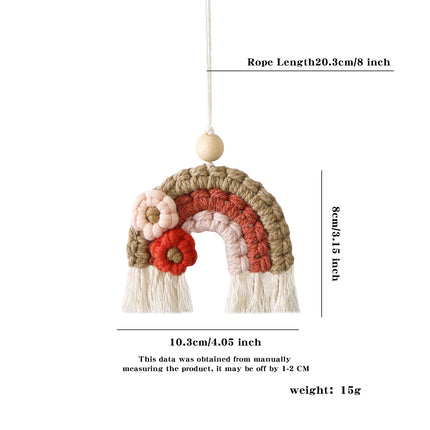 Hand-woven car pendant rainbow light creative retro cross-border foreign trade Bohemian tassel car pendant