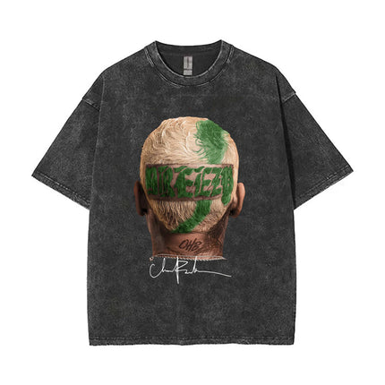 Vintage Washed Chris Brown Pop Music Album Cover Graphic t Shirt