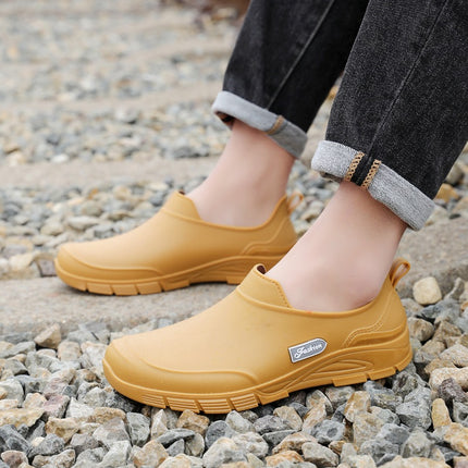 New Low-Cut Men's Rain Boots, Non-Slip, Waterproof and Wear-Resistant, Short Rubber Shoes for Outer Wear, Kitchen Work, Fishing Waterproof Boots for Men
