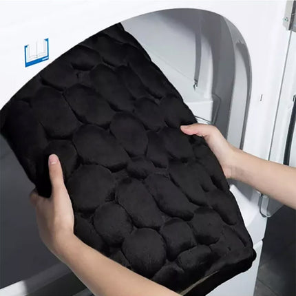 Amazon Pebble Embossed Coral Velvet Floor Mat Two-Piece Set Bathroom Absorbent Sponge Foot Mat Non-Slip Door Mat in Stock