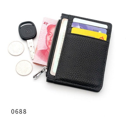 Double-sided Driver's License Multi-card Slot Genuine Leather Zipper Card Bag Top Layer Cowhide Men's Thickened Light Luxury Women's Small Coin Purse Case