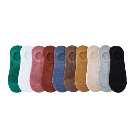 Spring and Summer Thin Invisible Socks Silicone Non-slip Non-falling Japanese Fashionable Striped Shallow Mouth Low-side Candy Color Women's Boat Socks