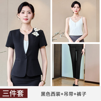 Stewardess Professional suit Women's Summer Suit Dress Dress Female Teacher Sales Department Hotel Front Desk Work Clothes Uniform