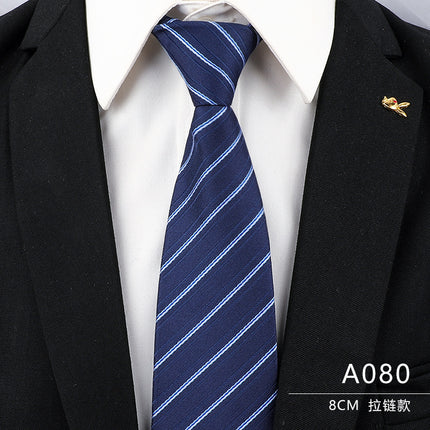 Tie Men's Forsuit Business Blue Striped Shirt Suit Hands Lazy People Zip-Free Wedding Trend