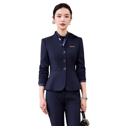 Gray Suit Suit for Women 2025 New Spring & Fall High-End Business Attire Formal Hotel Front Desk Manager Work Clothes