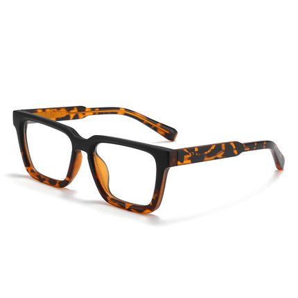 European and American Retro Thick Frame Flat Glasses Frame Men's and Women's CP Pin 8649 Fashion Color Block Fashion Anti-Blue Light myopia Frame