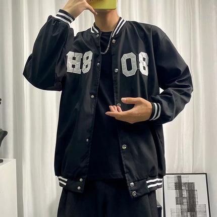 American-style Patchwork Letter Embroidered Cardigan Baseball Suit Men's and Women's Trendy Handsome Retro Fixtures Vertical Collar Jacket Jacket
