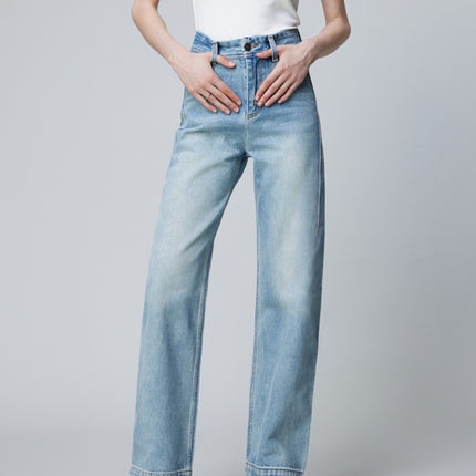 High-Quality 2026 Women's Jeans for Spring, Light Luxury Texture, Premium Denim Fabric, Fashionable Slimming High-Waisted Straight-Leg Pants in Three Colors