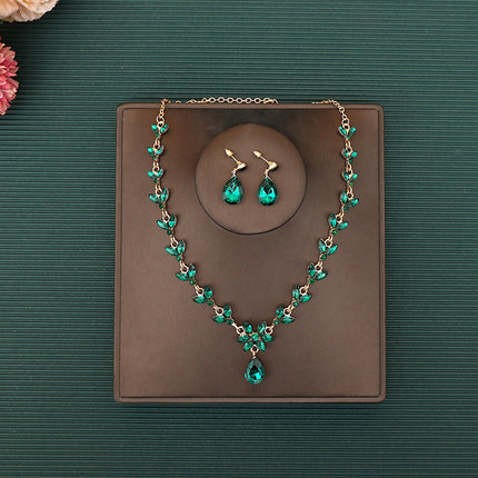 Korean Bride Necklace Earrings Two-piece Decorations Wedding Yarn Wedding Jewelry Wedding Accessories Dance Studio