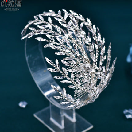 Youlapan Foreign Trade Bridal Hair Comb with Marquise Rhinestones Hair Accessory for Wedding Dress Updo Side Comb Hp613