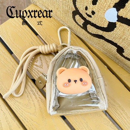 Original Cute Patch Transparent Coin Purse Headset Mini Storage Bag Keychain Going Out Small Schoolbag Pendant