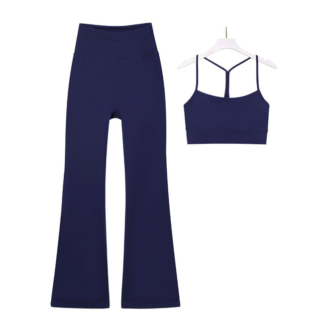 Lulu Same in stock Cross-border Y Vest Bell-bottom Pants suit Women's Sports Fitness Bra Yoga Top