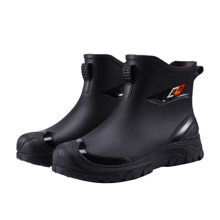Men's Velvet Short Rain Boots 2025 New Style Anti-Slip Waterproof Wear-Resistant Water Boots Rain Boots Fishing Work Rubber Shoes for Men