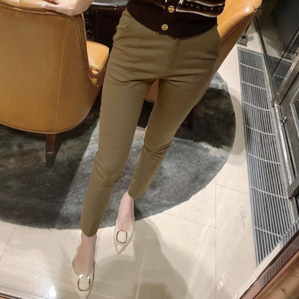 South Korea Dongdaemun Commuter Elastic Slim Slim Look Sexy Figure Elegant All-match Legs Casual Trousers Women
