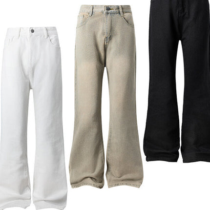 2025 Summer New Vintage Jeans Nostalgic Wide-Leg Jeans Men's Straight Floor-Length Pants Men's One-Piece Dropshipping
